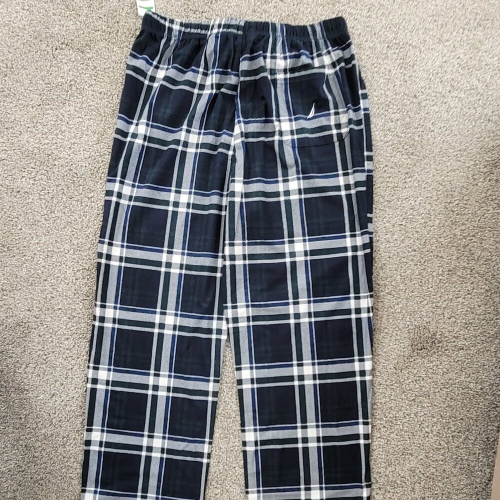 ***NEW NWT Nautica Blue Plaid PJ Sleep Pants -Large***